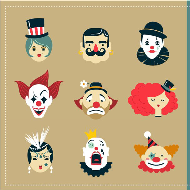 Freak show circus icons posters main image preview.