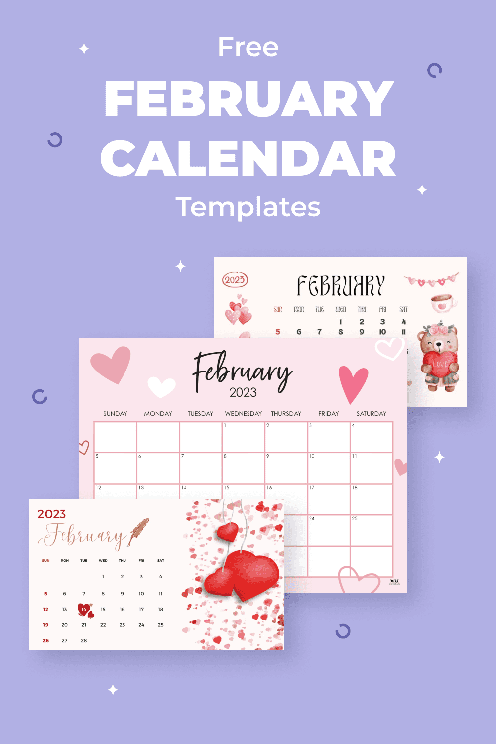 free february calendar templates pinterest 989