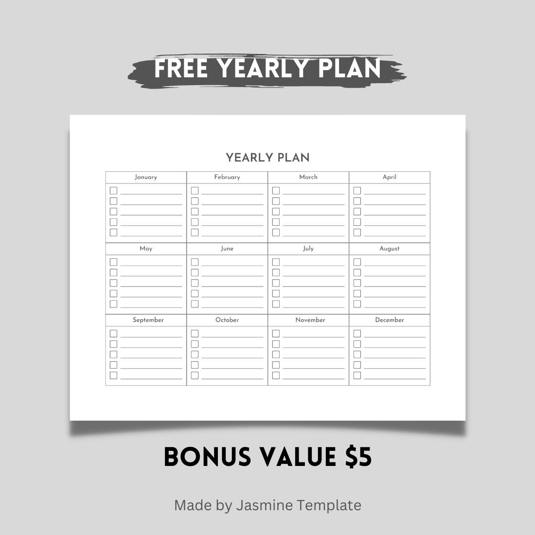 Simple yearly plan.