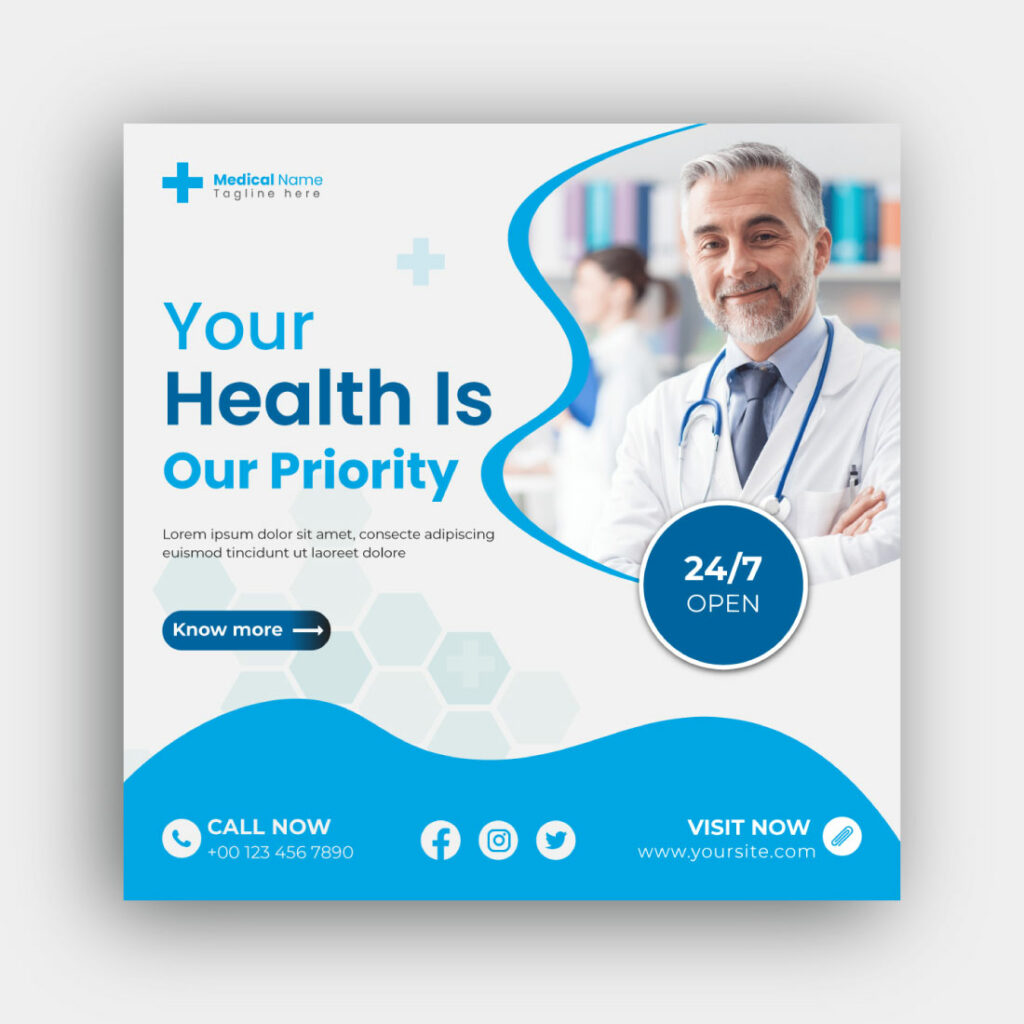 Medical Social Media Post Template | MasterBundles