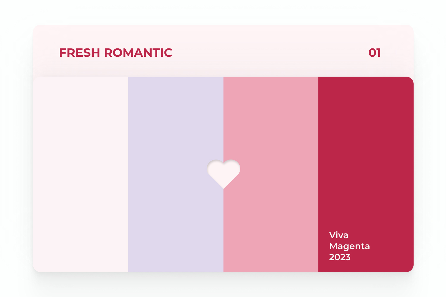 Fresh romantic color palette pink, purple, red.