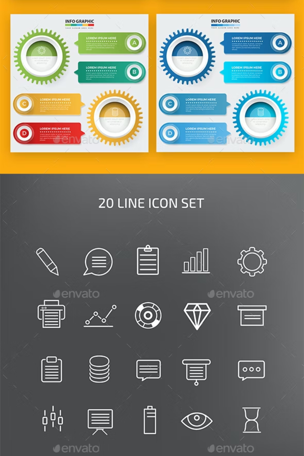 Gear Infographic Design Pinterest Cover.