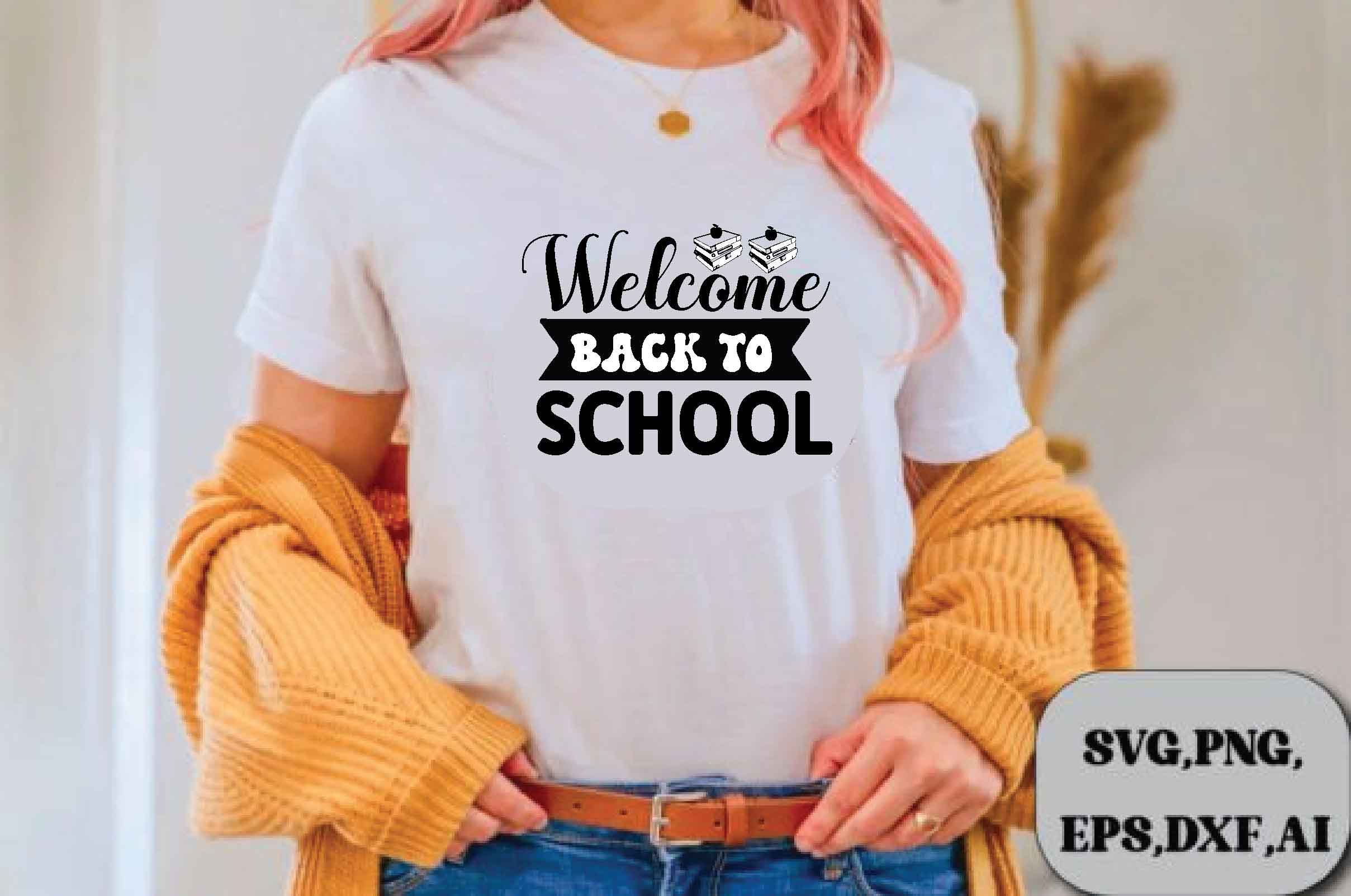T-shirt mockup with Back to School Bundle SVG.