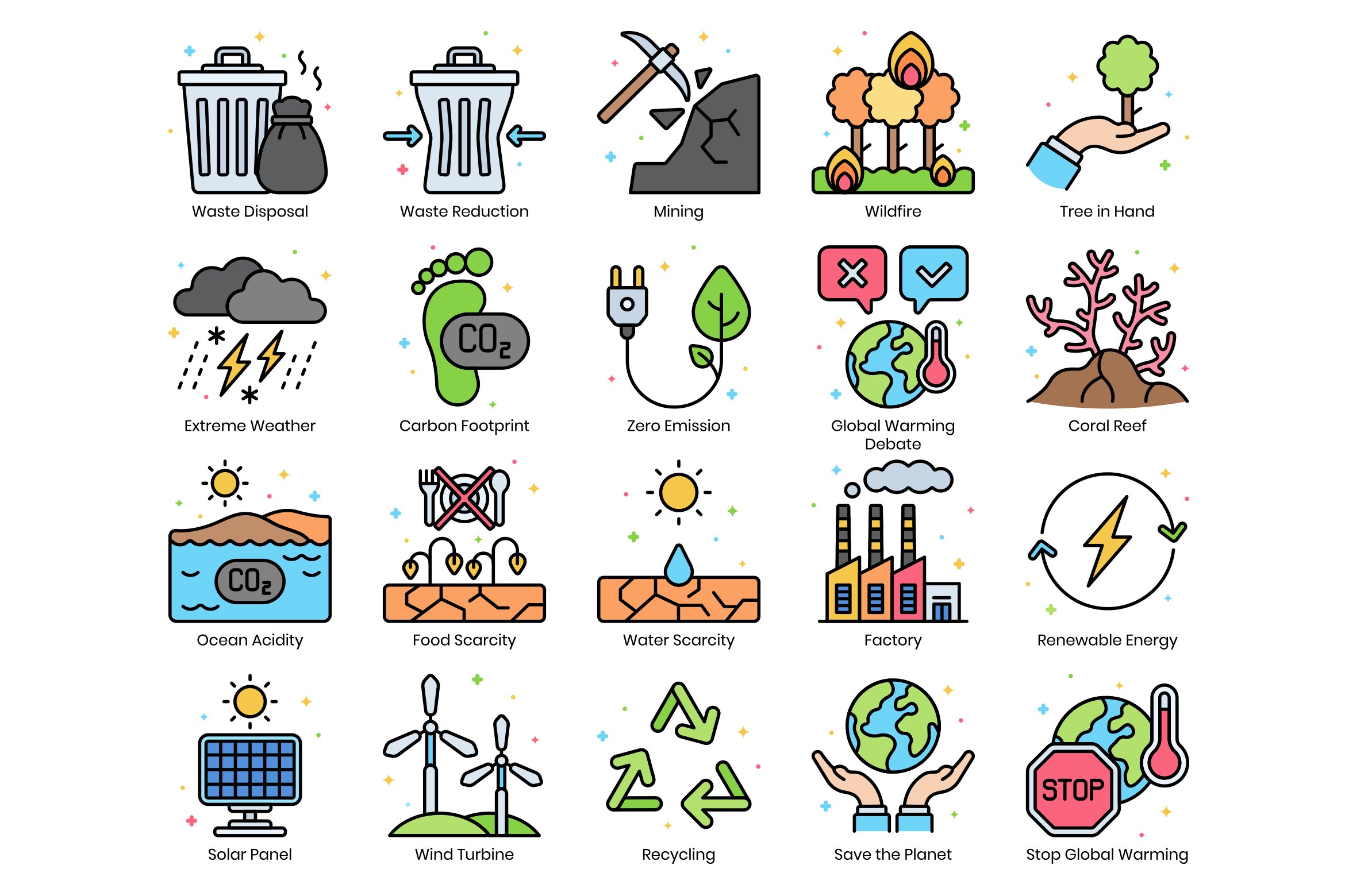 60 Global Warming Icons | Vivid preview.