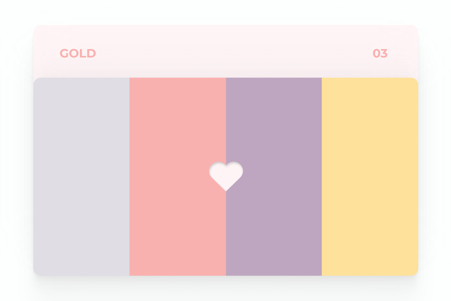 Gold colors for valentine s postcard grey, pink, purple, yellow.