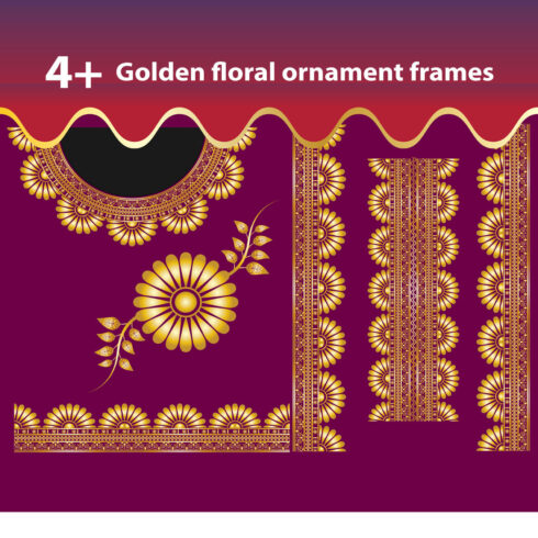 golden woman dress ornament frames design vector around neck 243