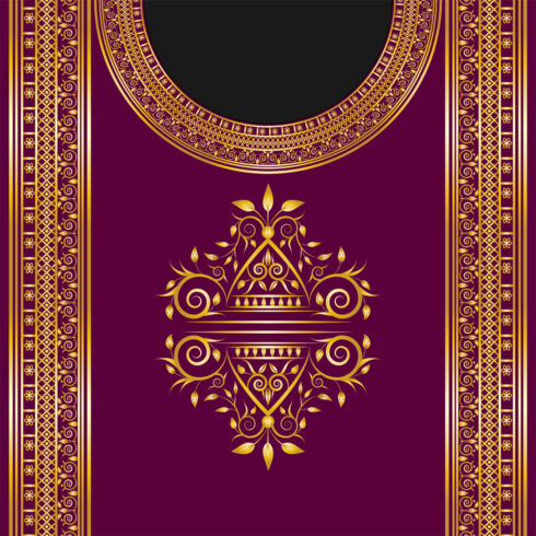 Golden Woman Dress Ornament Frames Design Vector Around Neck main cover.
