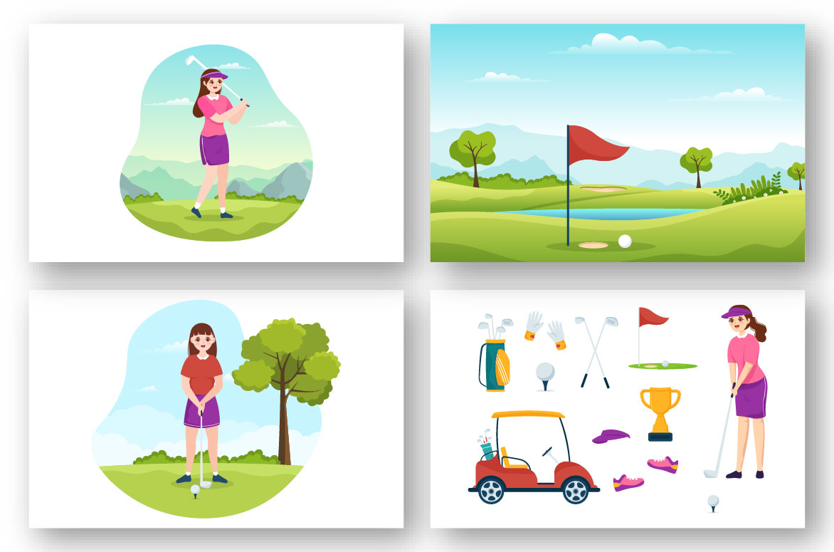 Golf Sport Illustration preview image.