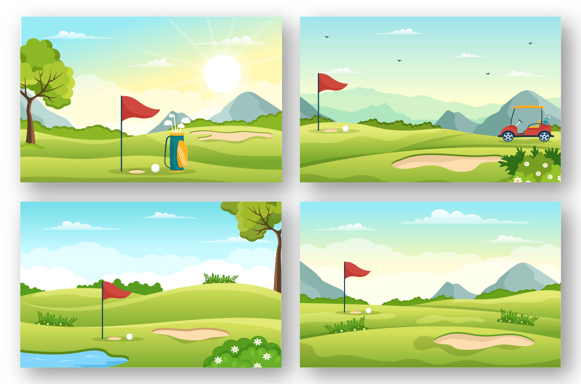 Cartoon Golf Sport Illustration preview image.