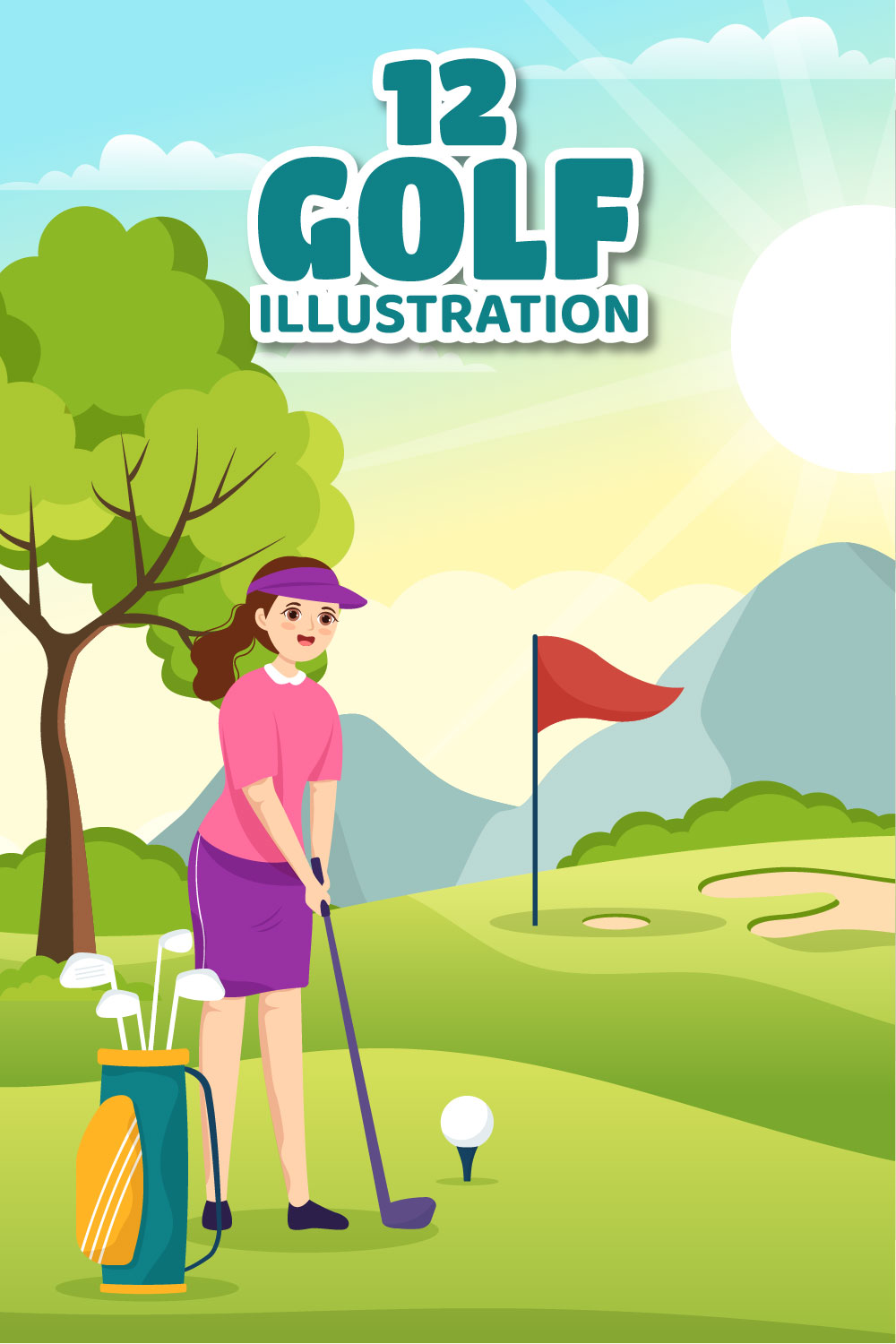 Golf Sport Graphics Design pinterest image.