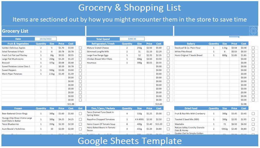 Image of amazing google spreadsheet template