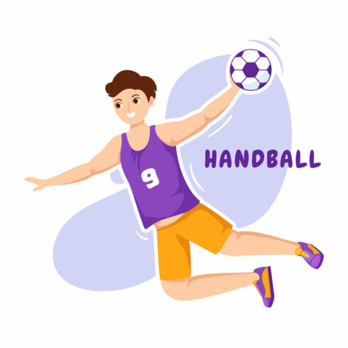 12 Handball Sports Illustration.