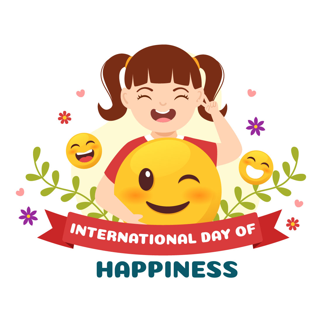 15 World Happiness Day Illustration.