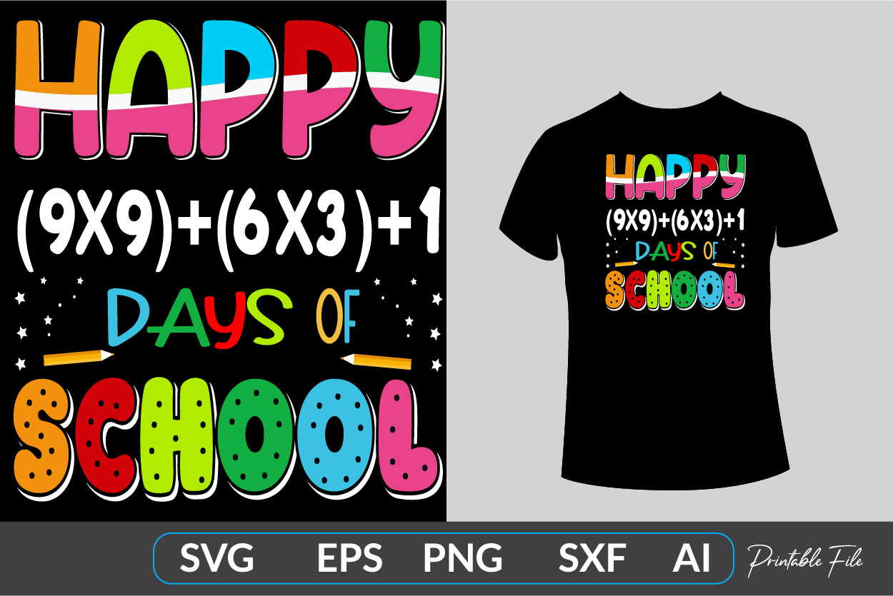 Image of a t-shirt with an enchanting print on the theme of school
