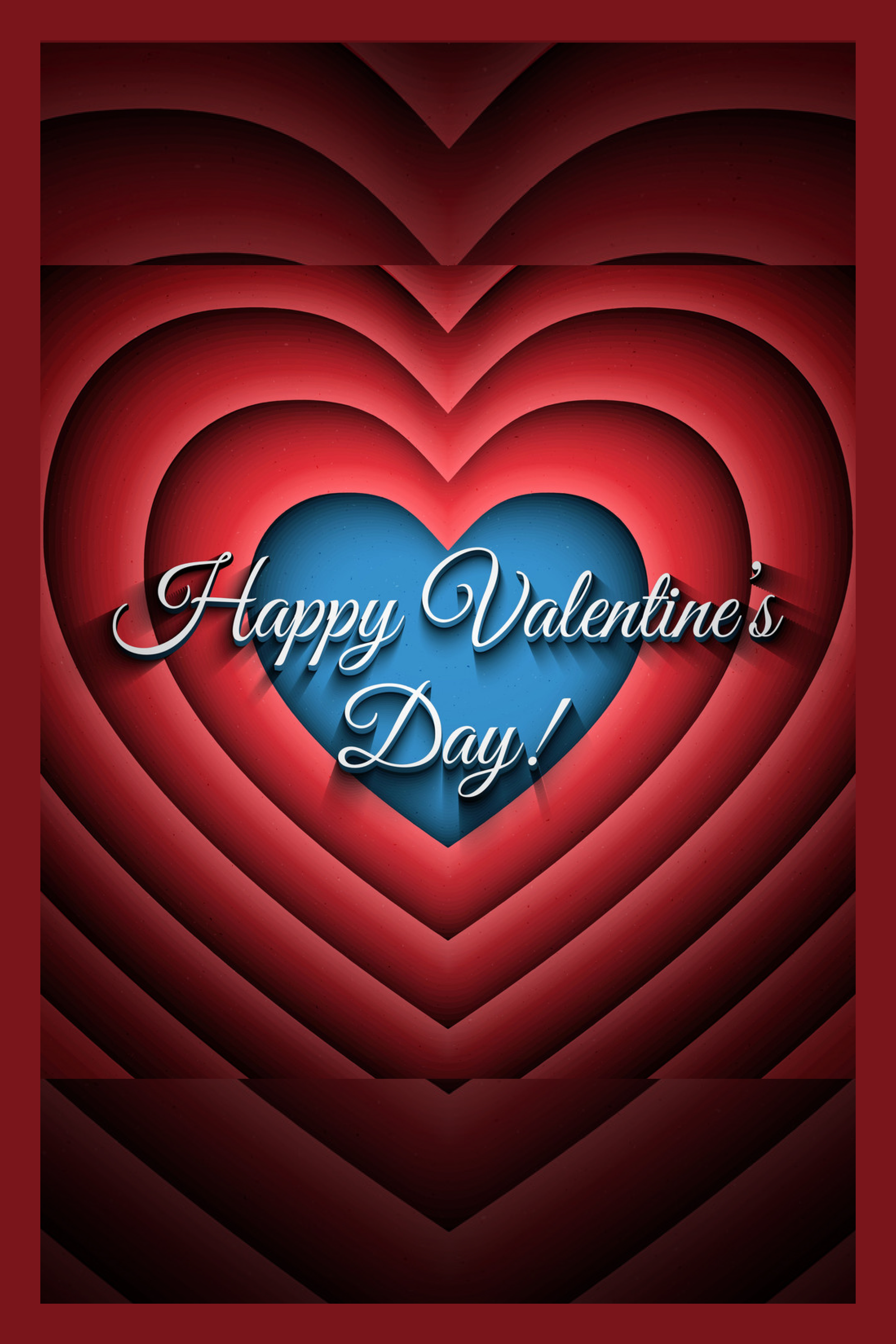 Congratulations on Valentine's Day on the background of red hearts.