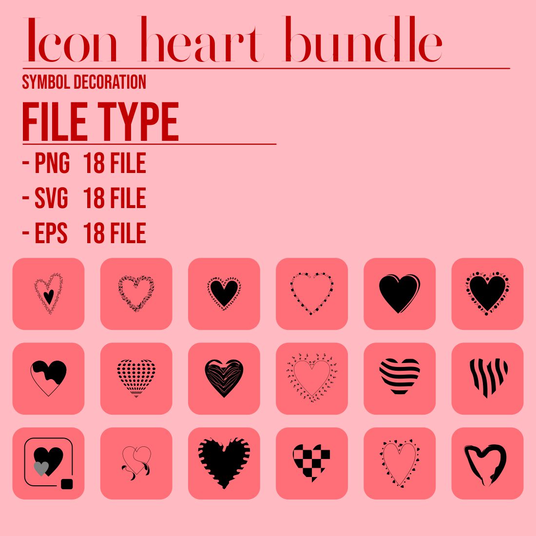 Icon Heart Symbol Decoration Flat Design cover image.