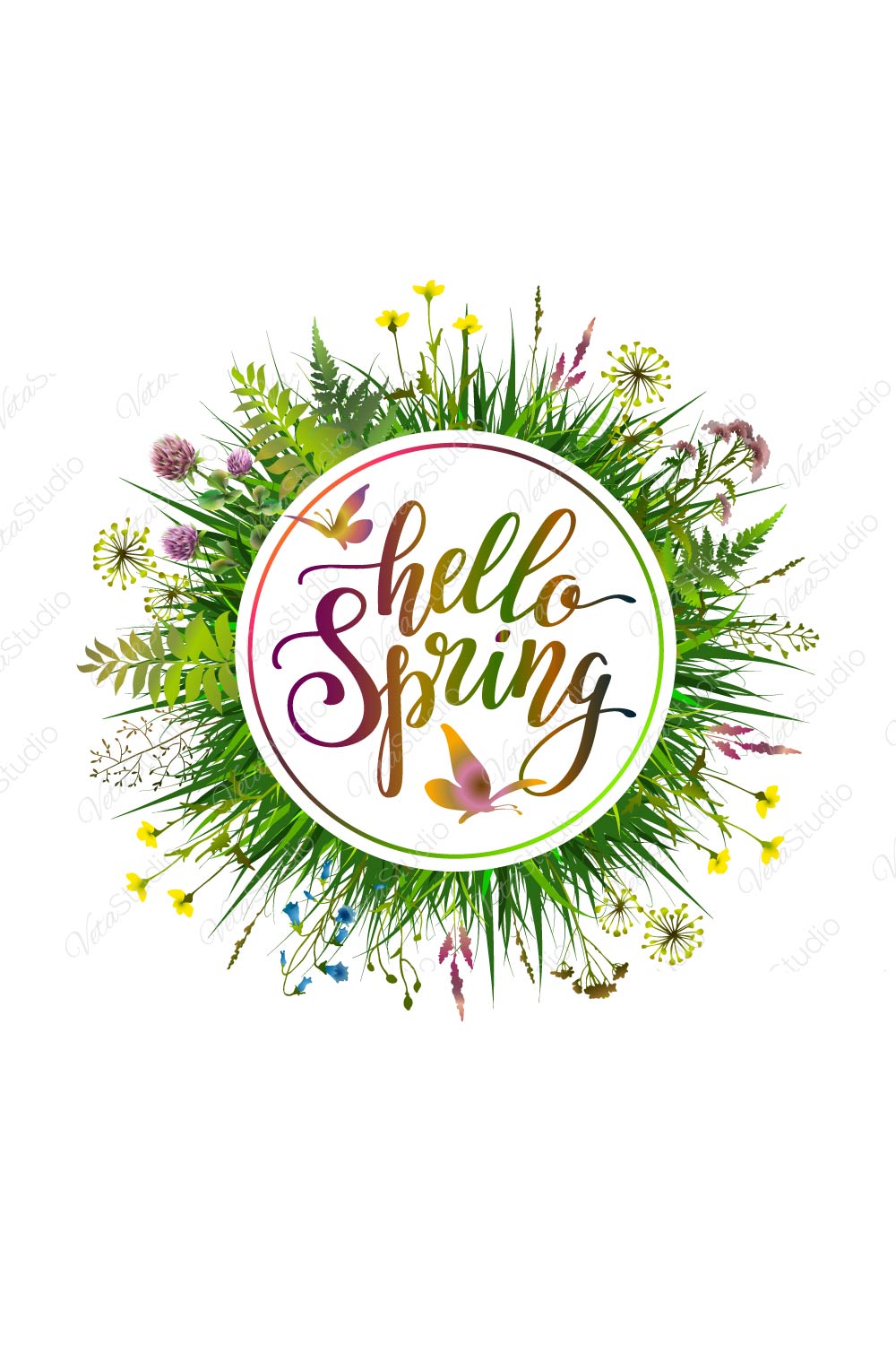 hello spring floral banner mb 155