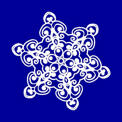 Simple White Snowflake Cutout DXF.