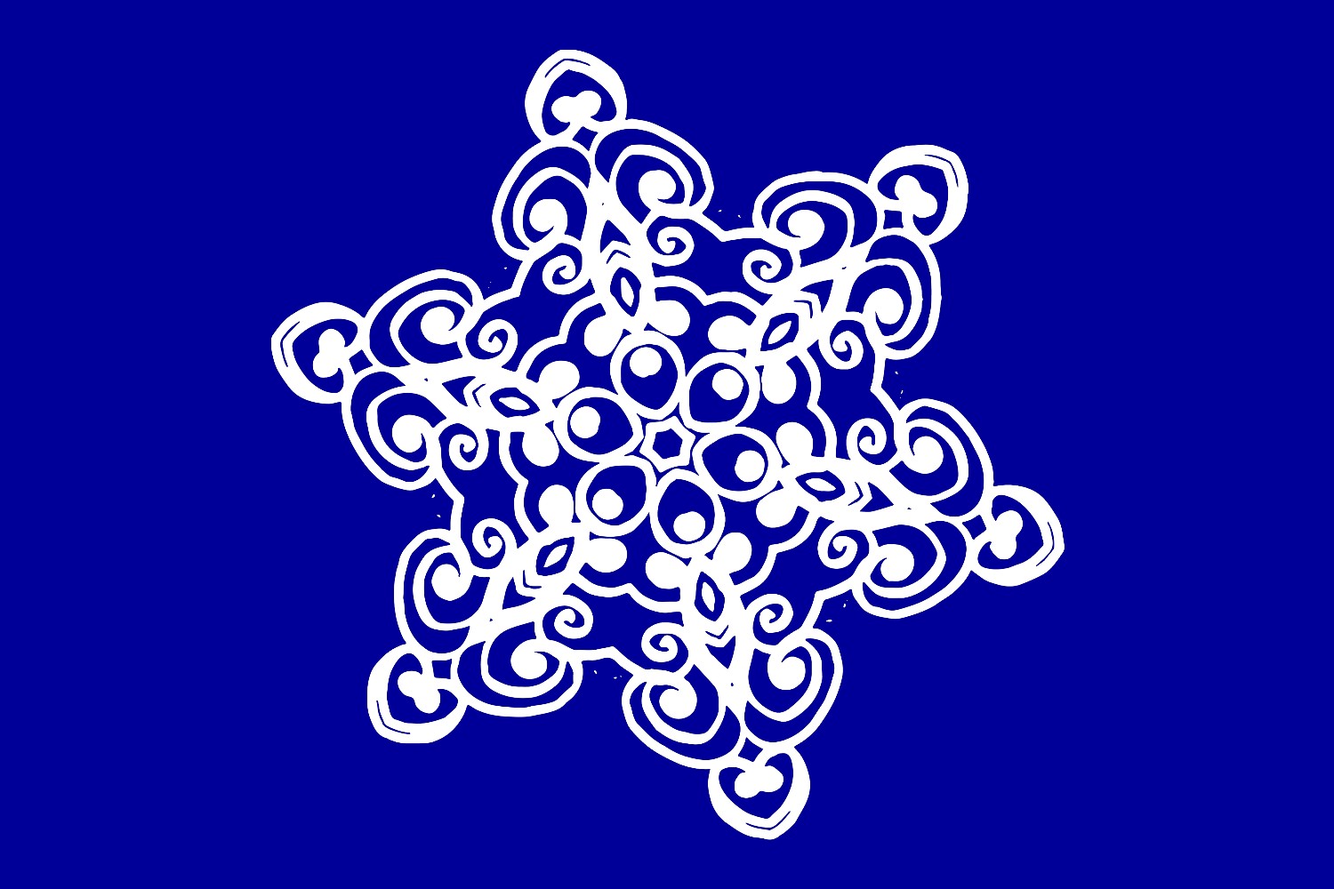 Simple White Snowflake Cutout DXF - Facebook.