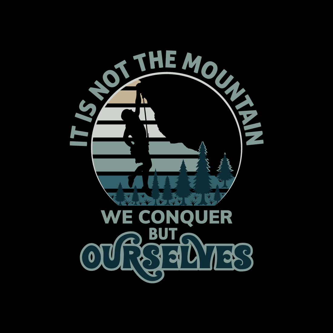 Vintage Mountain Hiking T-Shirt Design cover image.