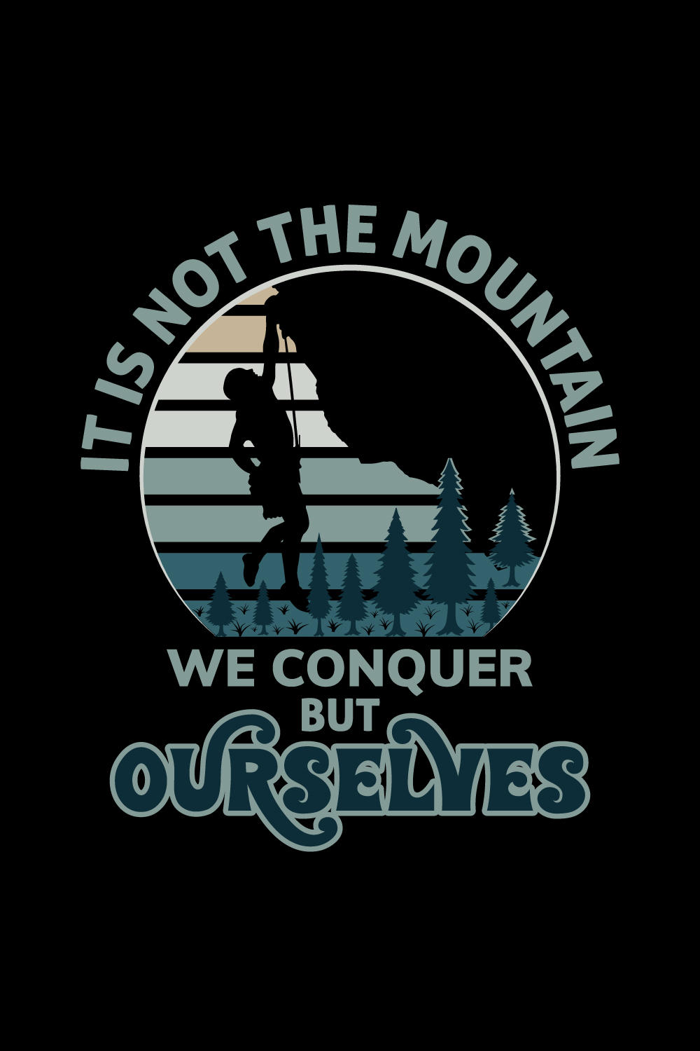 Vintage Mountain Hiking T-Shirt Design pinterest image.