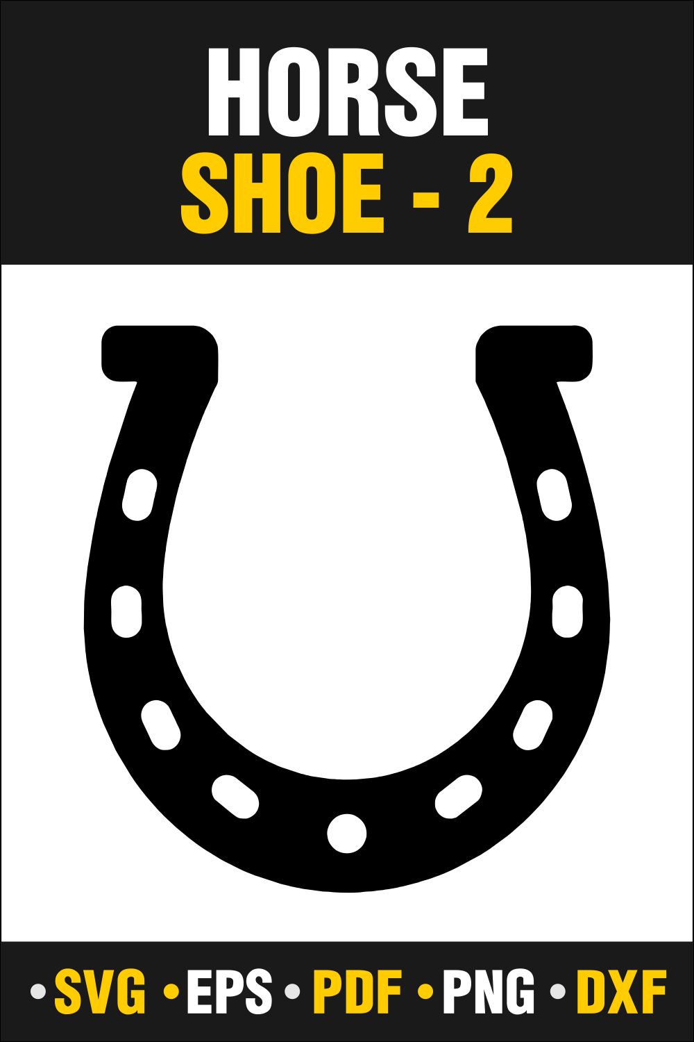 Horse shoe with the words shoe 2 on it.