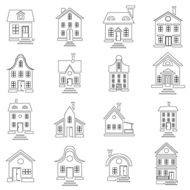 House Set In Outline Style – MasterBundles