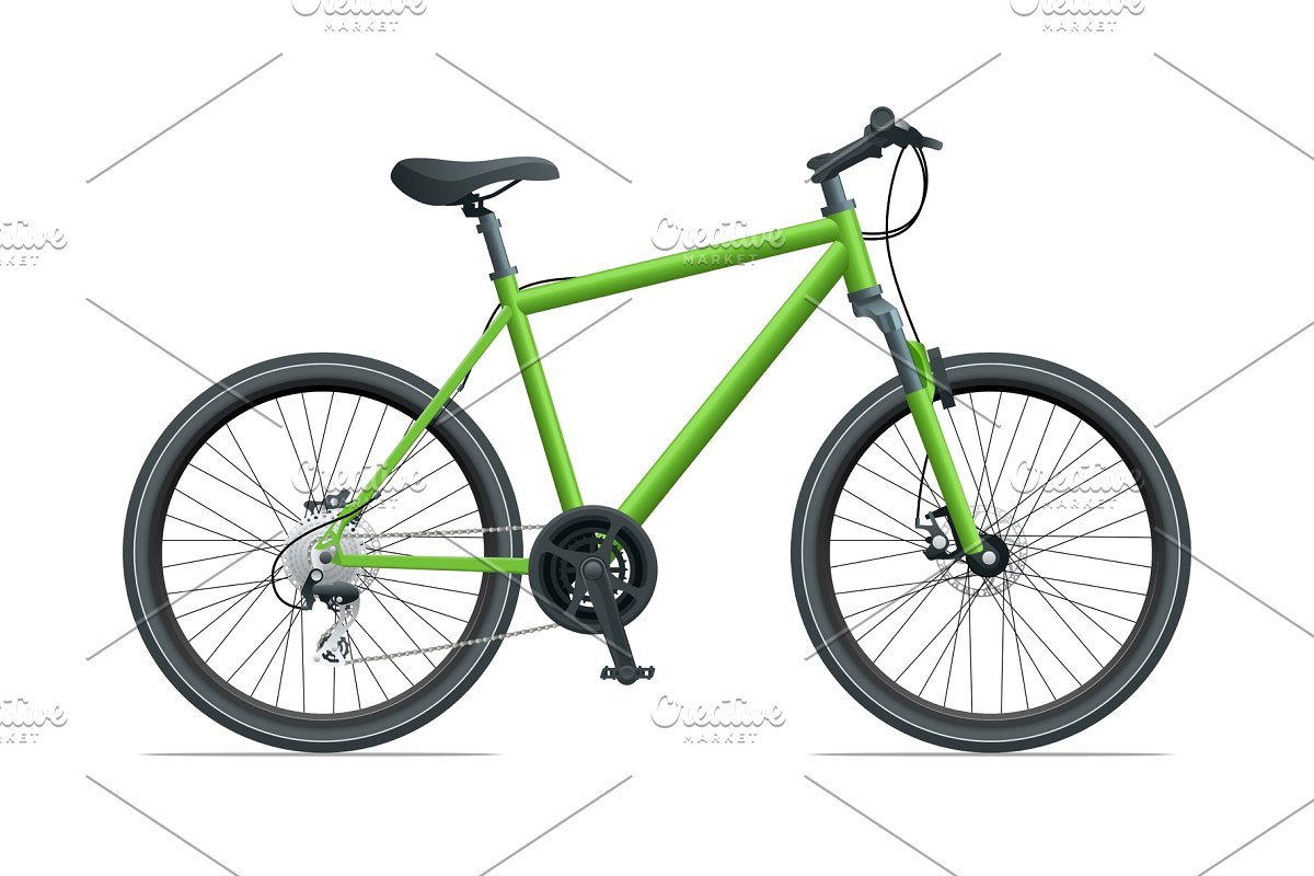 Cover image of Mountain Bike Or Urban Bike Isolated On White Background Vector Illustration.