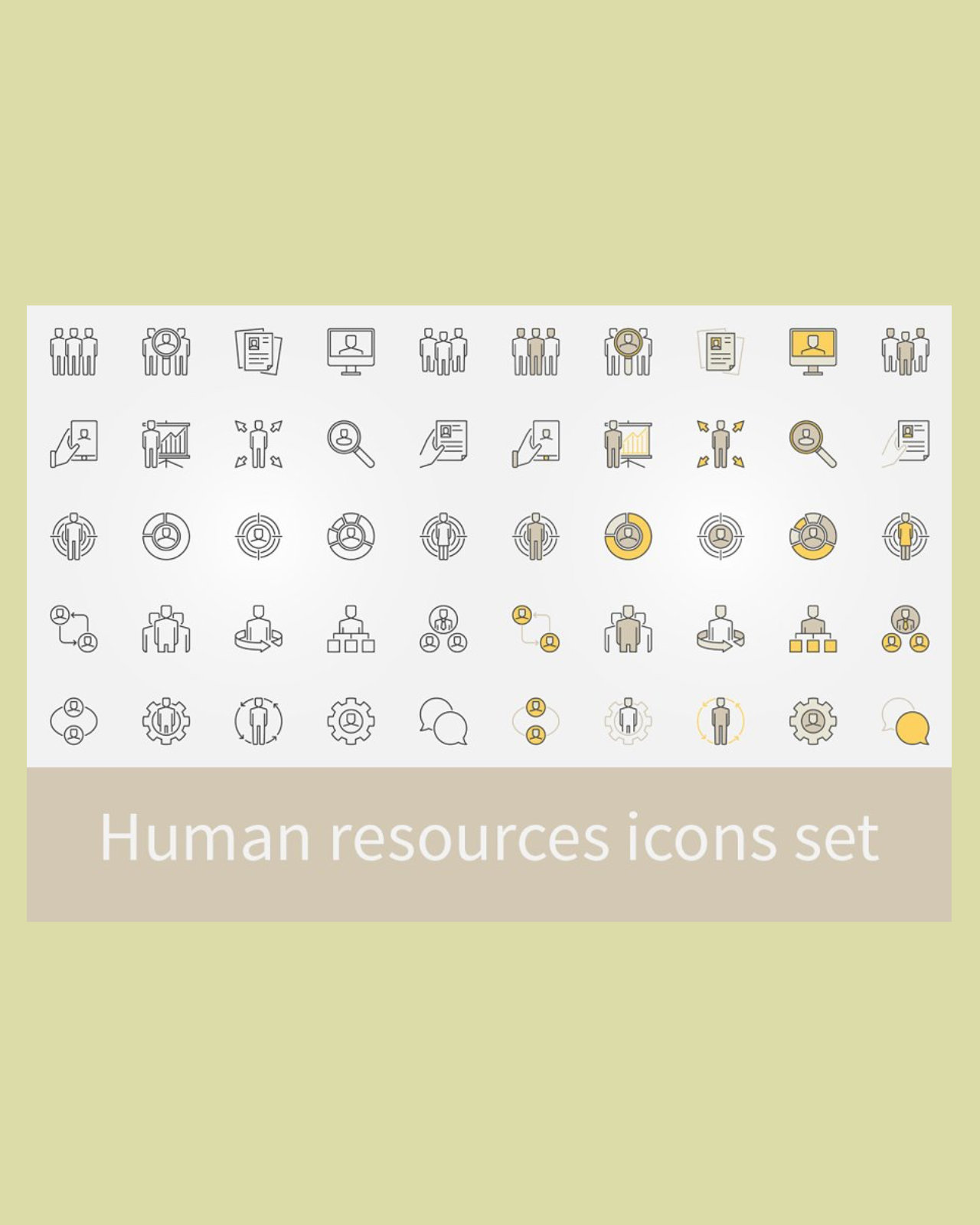 Human resources icons set pinterest image.