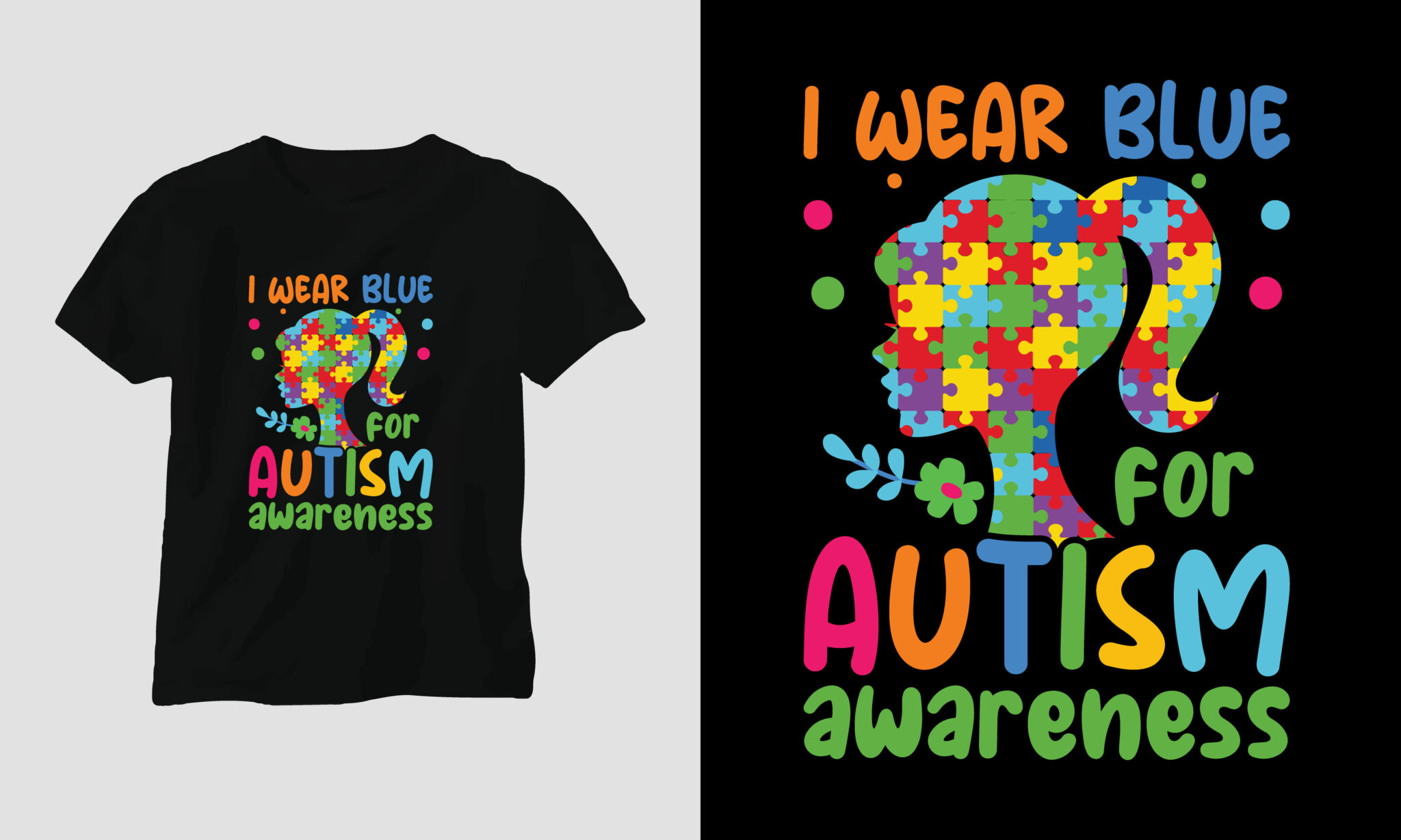 Set of 20 Autism special t-shirt design template - MasterBundles