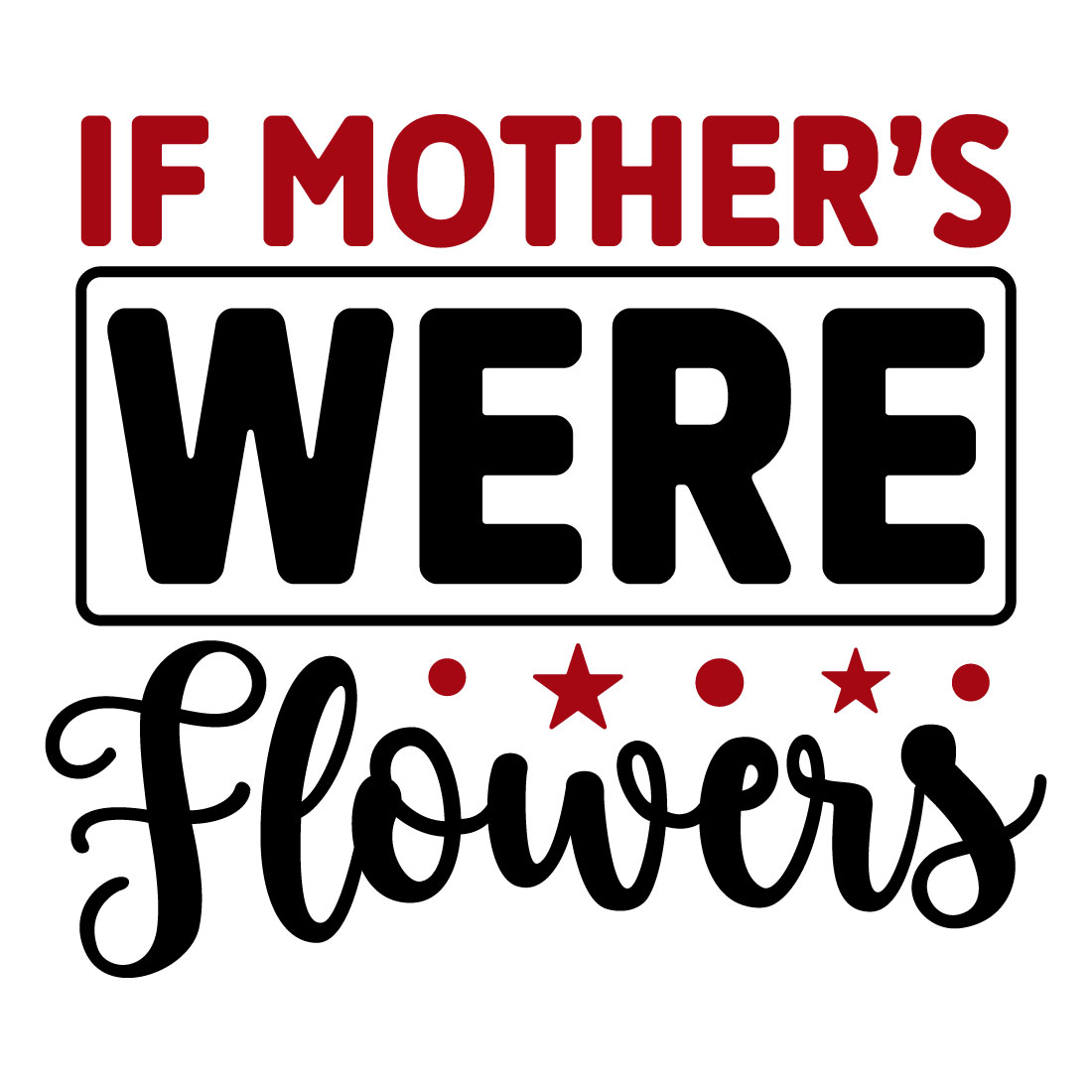 Image for prints with an elegant inscription If Mothers Were Flowers