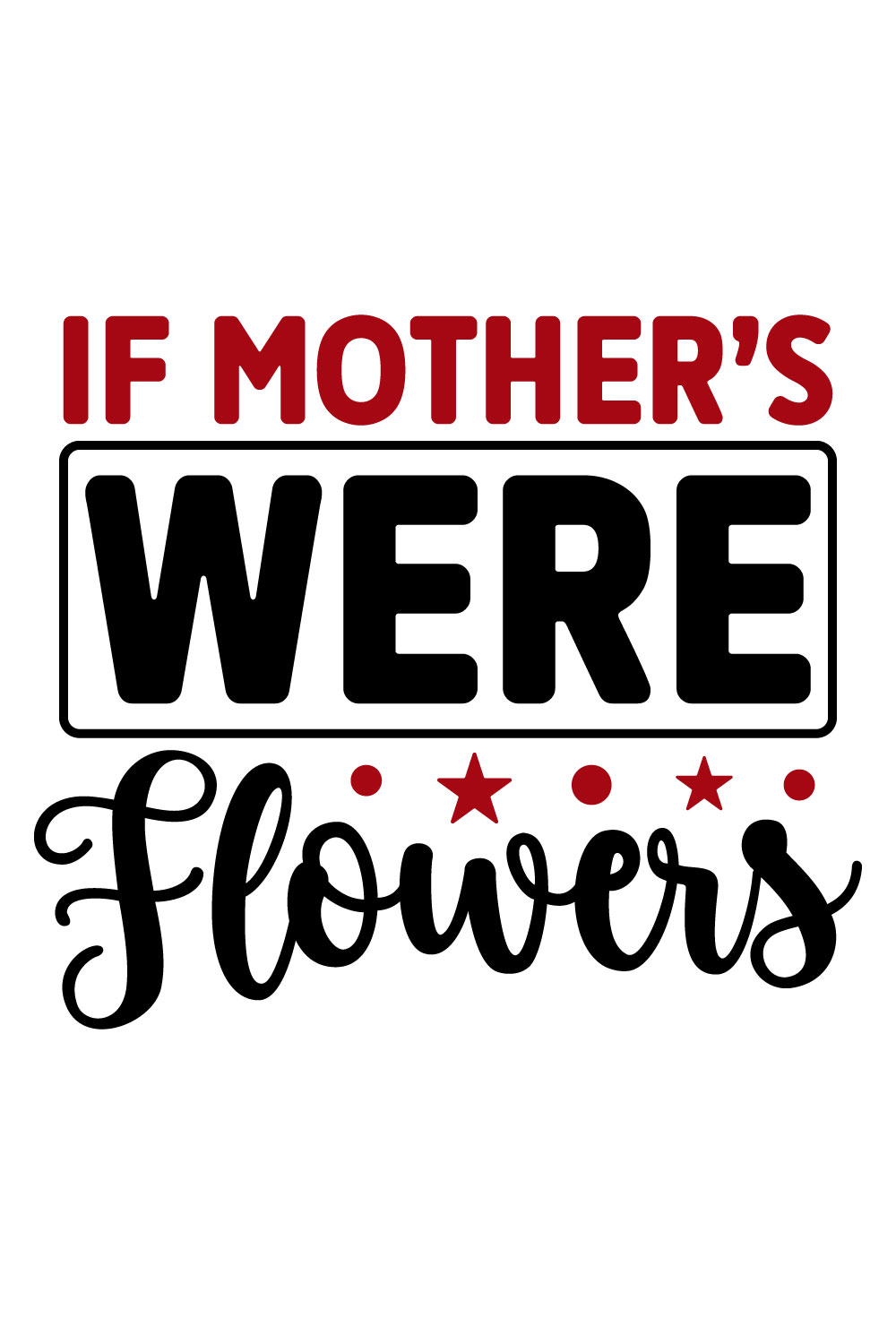 Image for prints with a unique inscription If Mothers Were Flowers