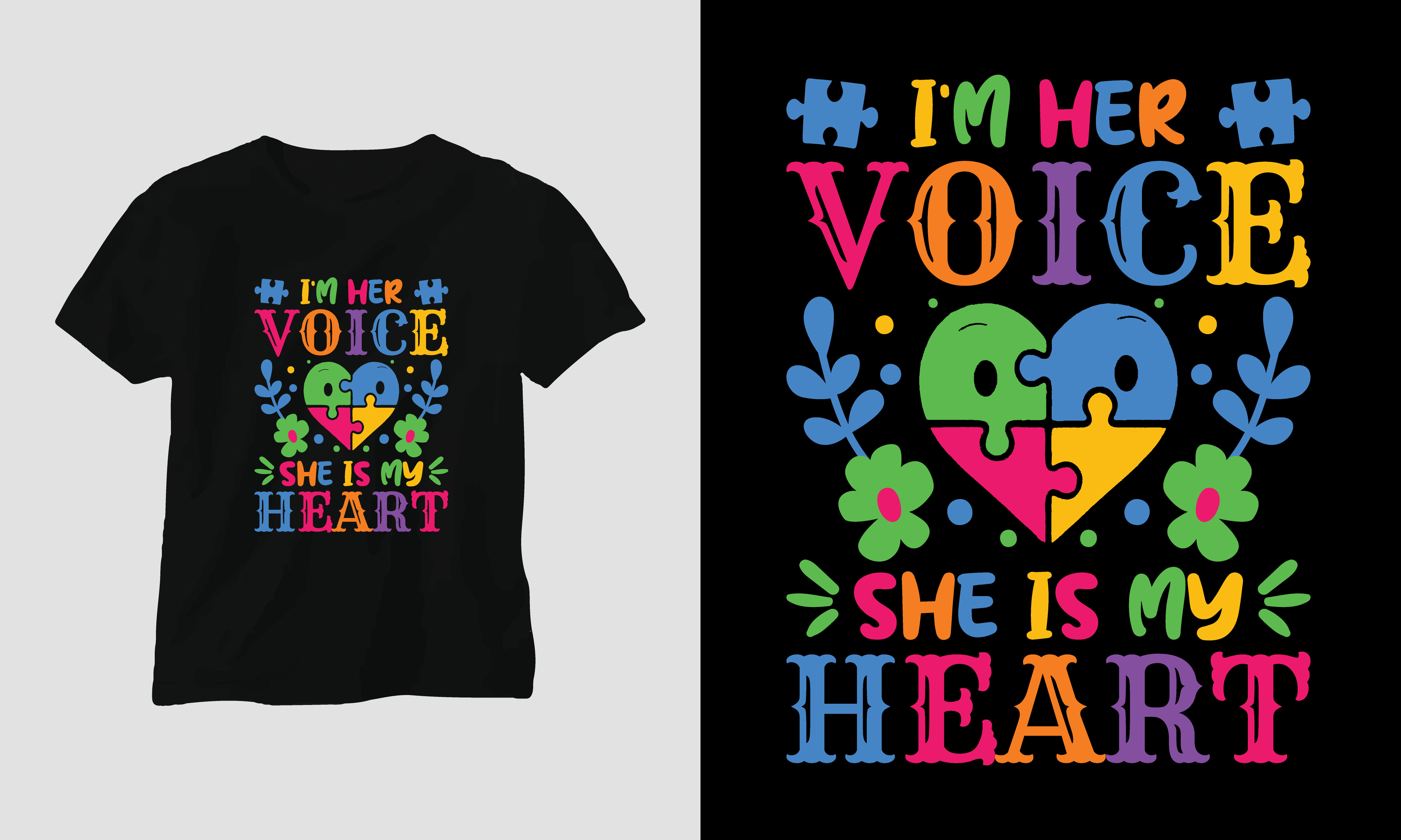 T-shirt Im Her Voice She Is My Heart preview image.