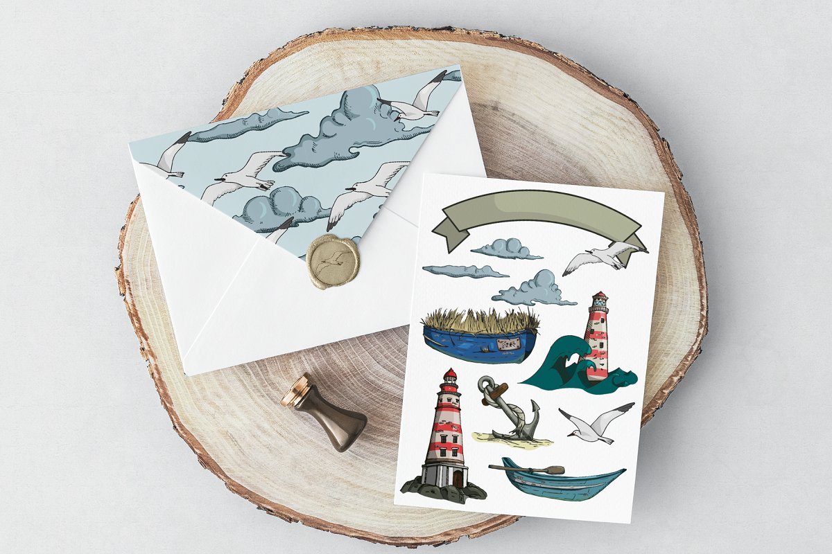 Image with themed postcards.