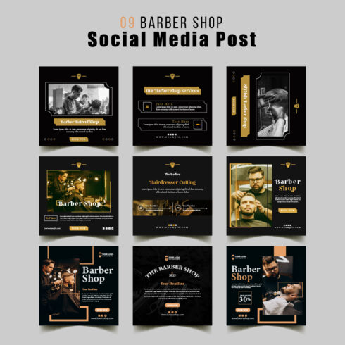 8+ Hairstyle Barber Shop Social Media Post Template main cover.