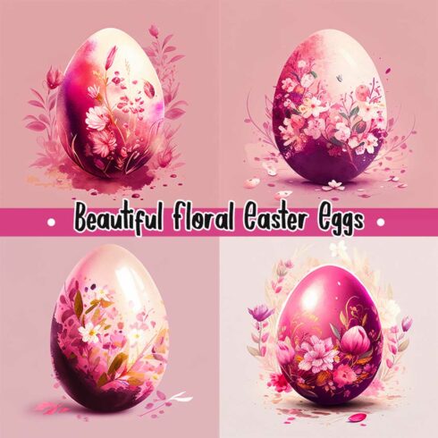 Beautiful Floral Easter Eggs | Colorful main cover.