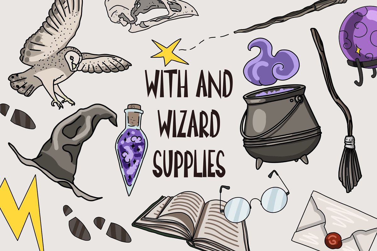 Cover image of Witch and Wizard Supplies.