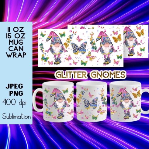 Glitter Valentines Day Gnomes Pattern SVG Sublimation main cover