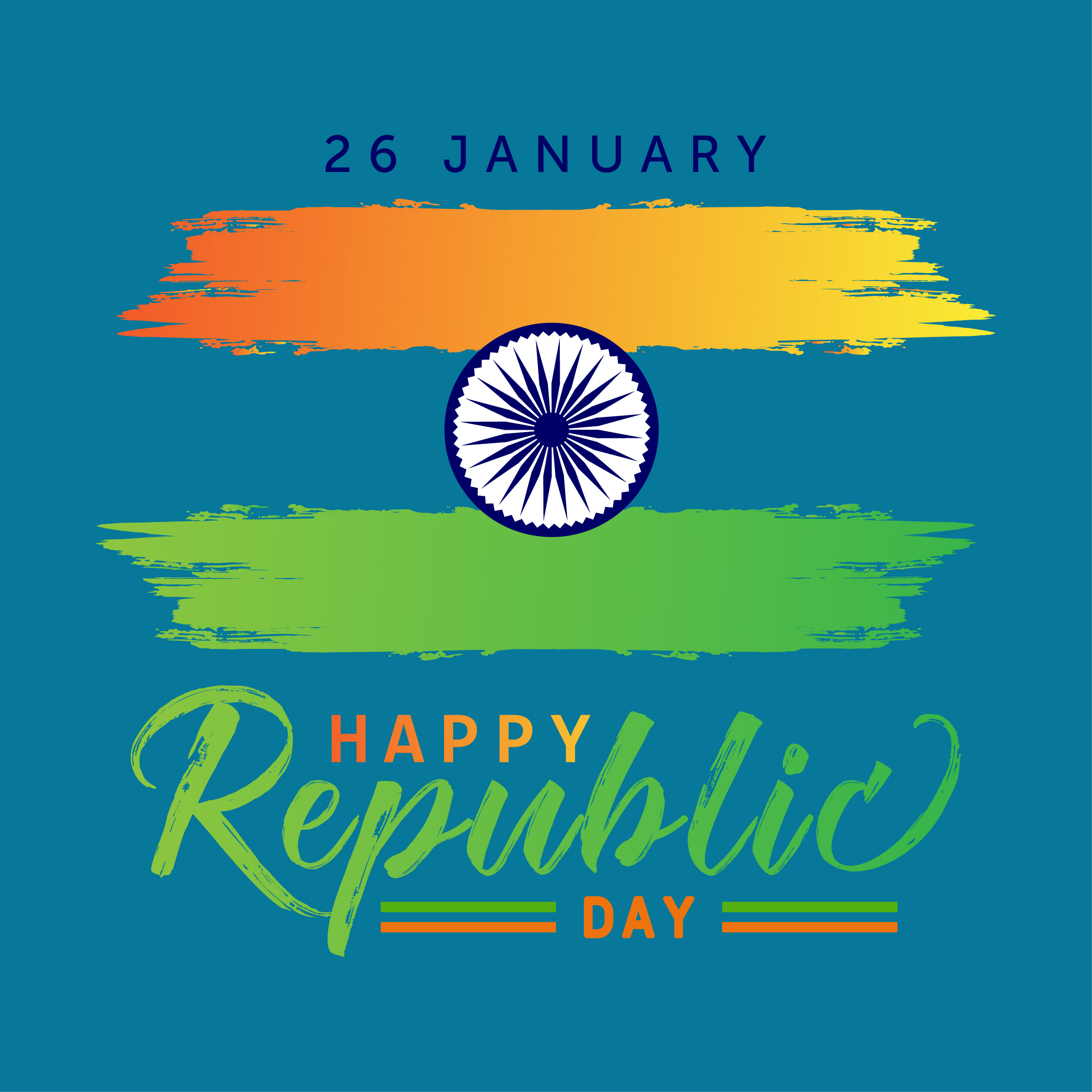 Happy Republic Day India Template Design cover image.