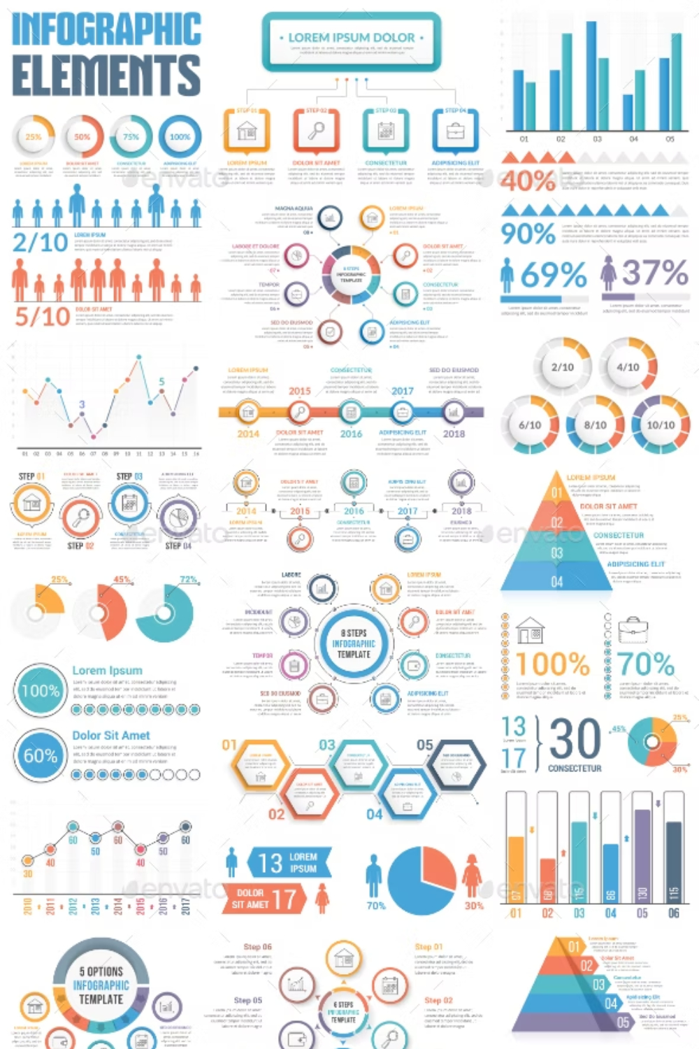 Infographic Elements Bundle Pinterest Cover.