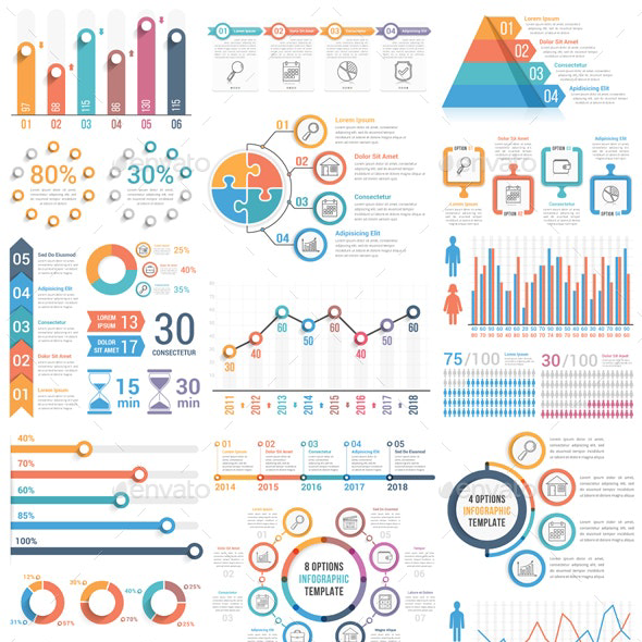 Infographic elements bundle main cover.