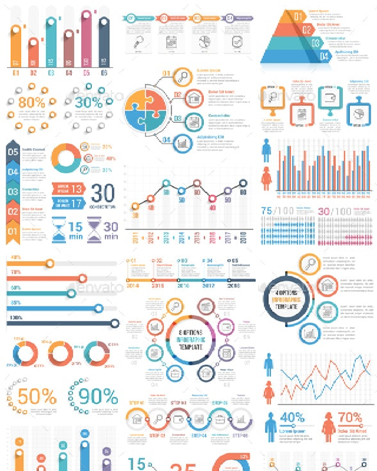 Infographic elements bundle pinterest image.