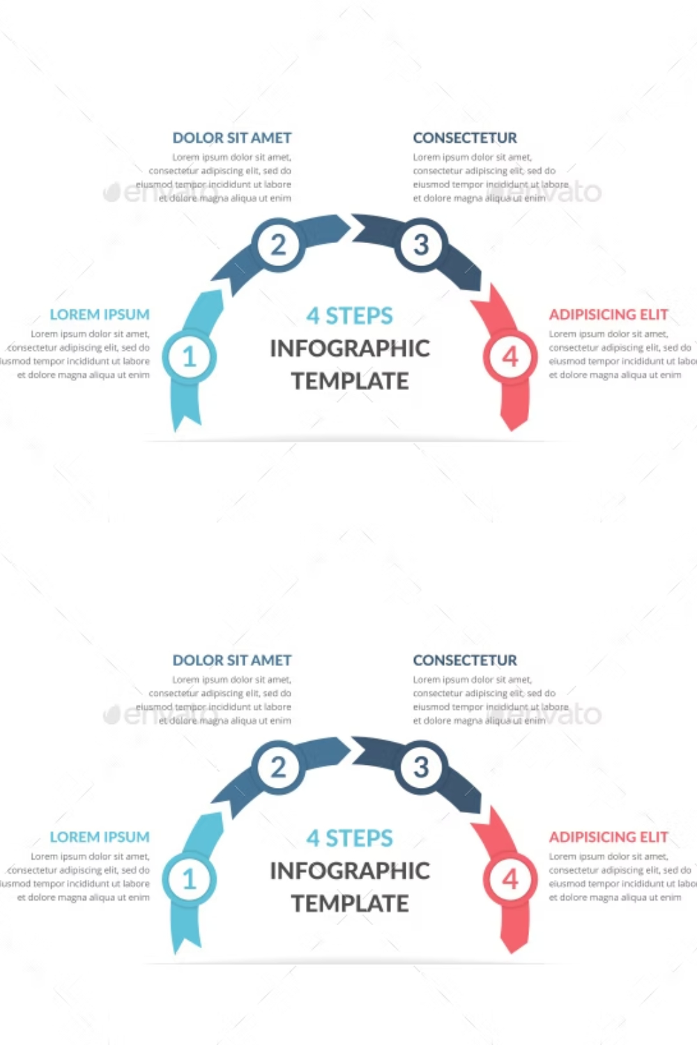 Infographic Template With 4 Steps Pinterest Cover.