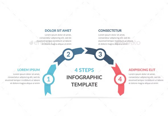 infographic template with 4 steps 543