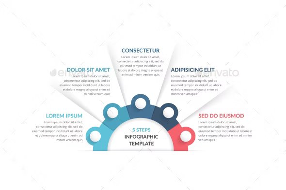 infographic template with 5 steps 548