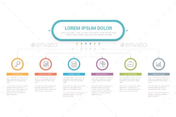 infographic template with six steps 156