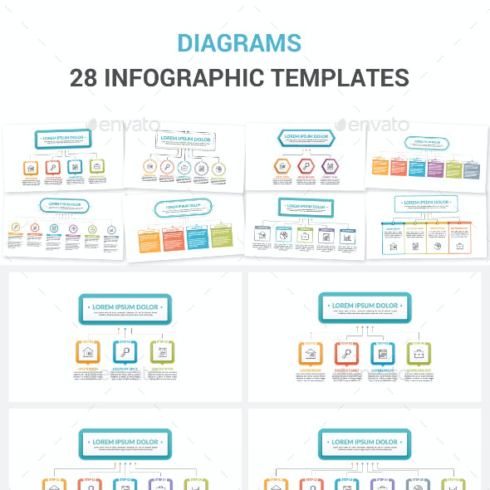 Infographic templates diagrams main cover.