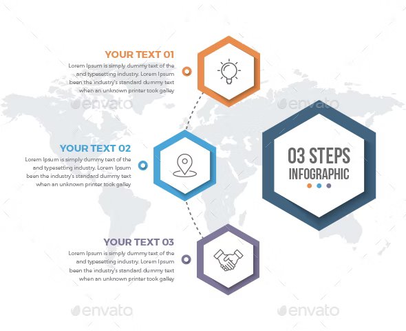 infographics template with 03 steps 627