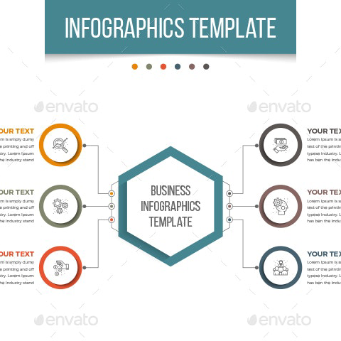 Infographics template with 06 steps main cover.