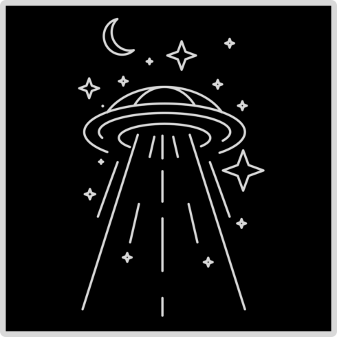 Alien - Simple Line Art T-shirt Design - MasterBundles